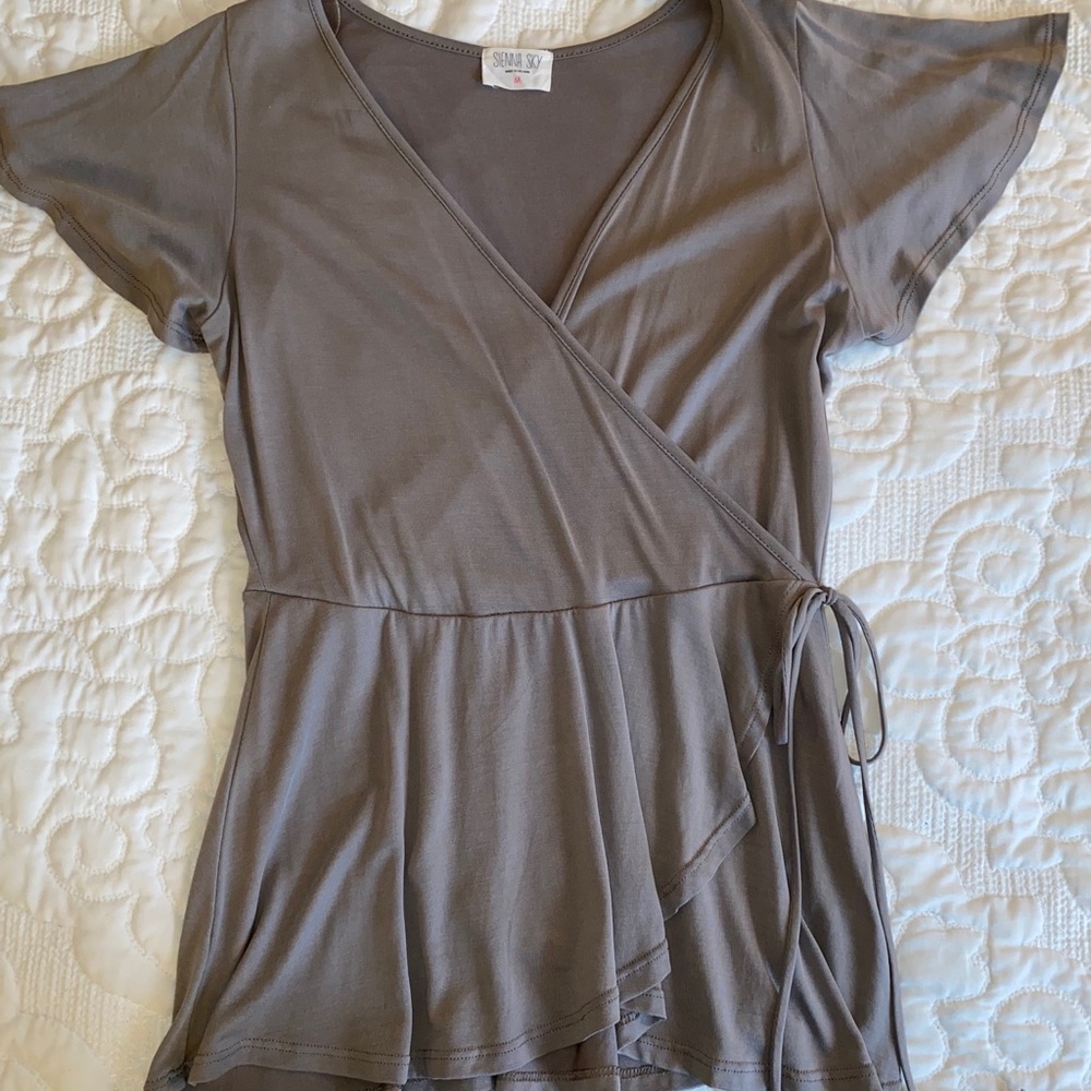 Bottom Tie Peplum Top